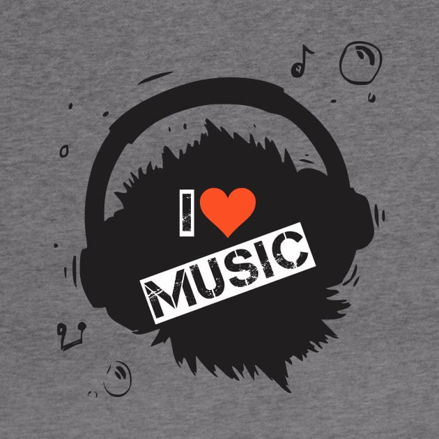 i love music by CreativeIkbar Prints